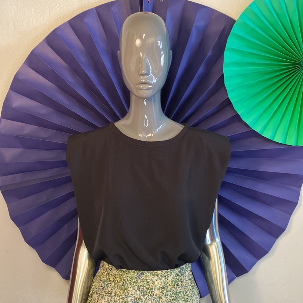 French Connection Padded Shoulder Top, XS